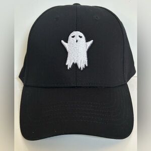 NEW! Classic Adjustable Unisex Black Baseball Cap With Embroidered Ghost(OS)-NWT